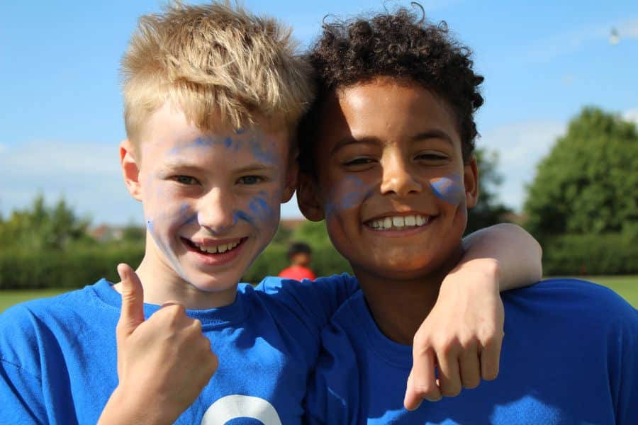 Two boys smiling