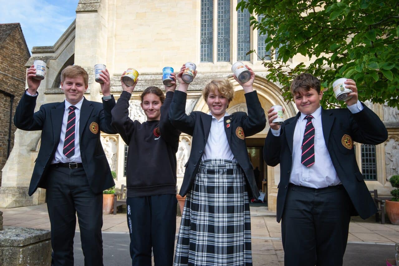 Charity Rutland Foodbank donation from Lower School pupils