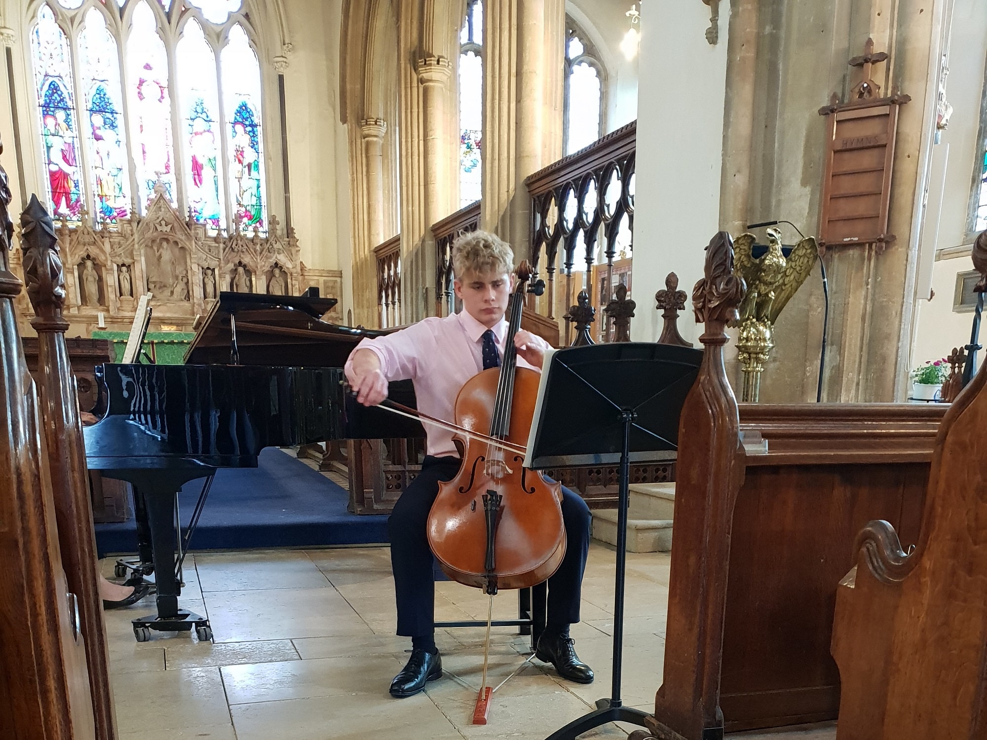 Oakham School student plays the cello