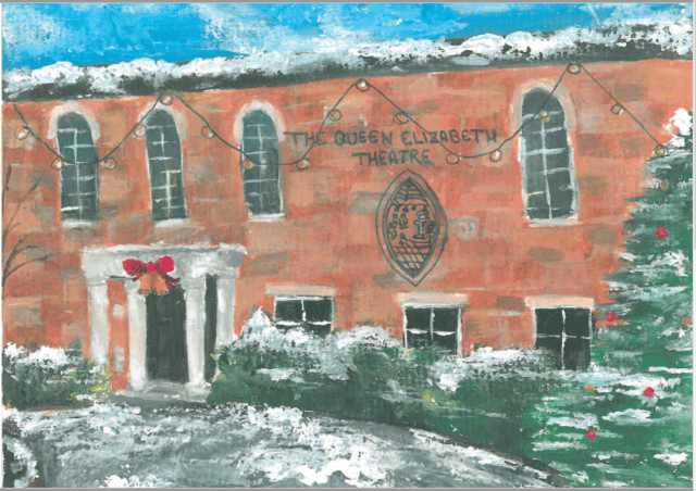 Artwork of the Queen Elizabeth Theatre at Oakham School