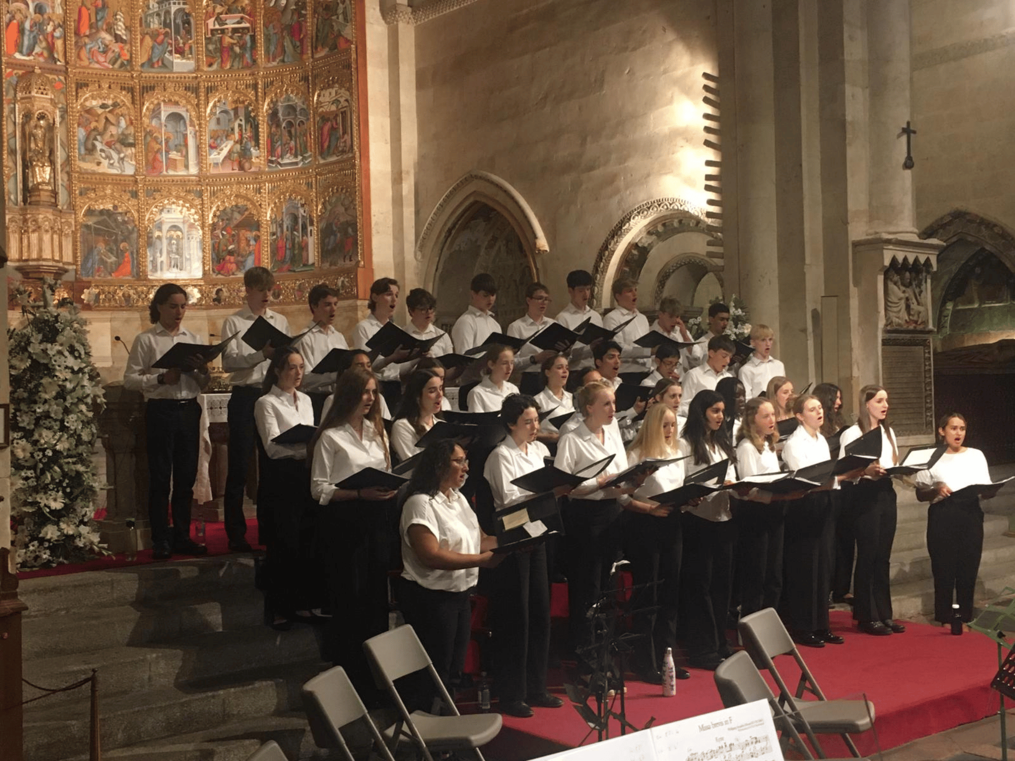 Choir sing in church in Spain