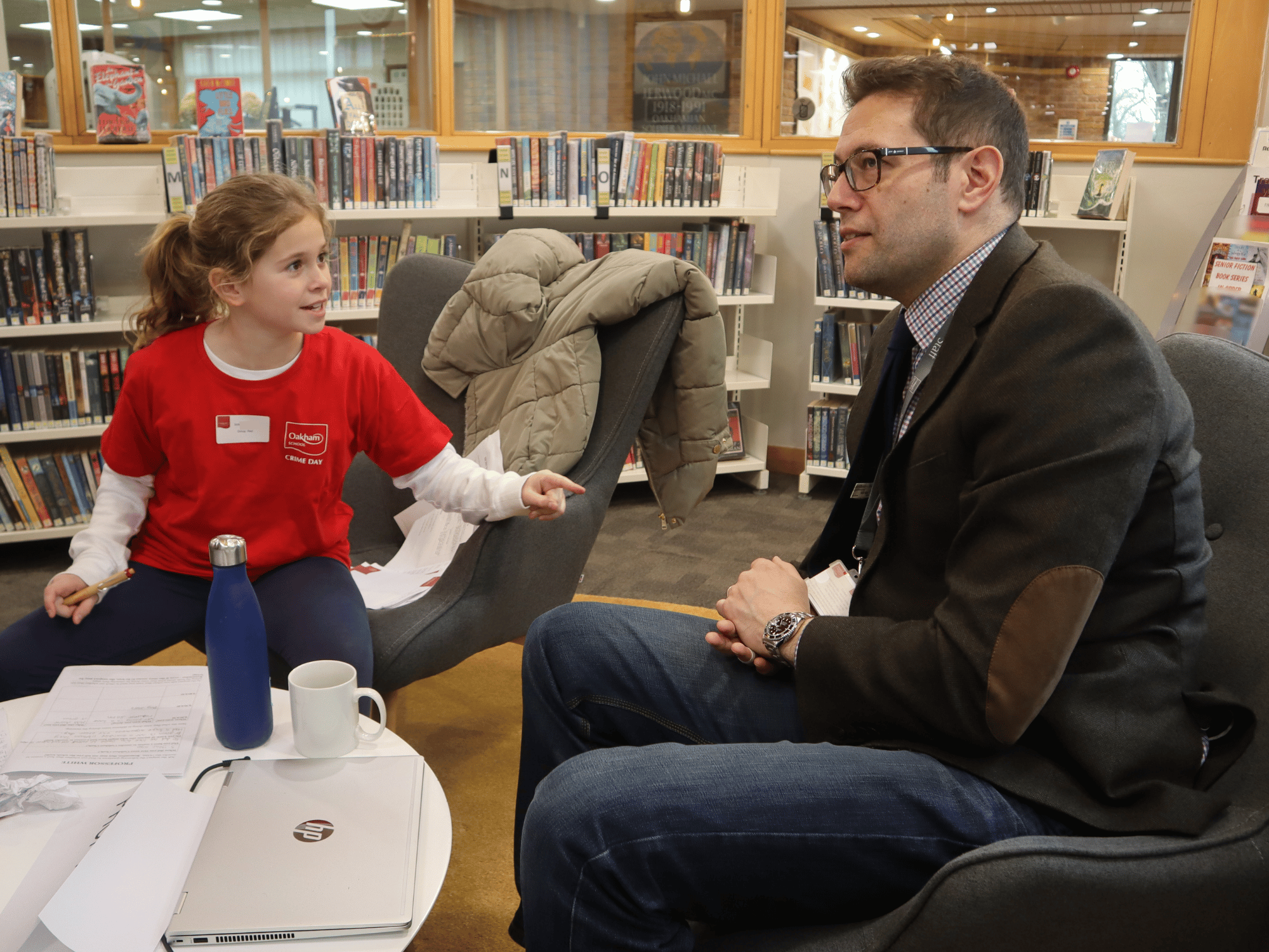 Lower School entry Crime Day event interviewing 2