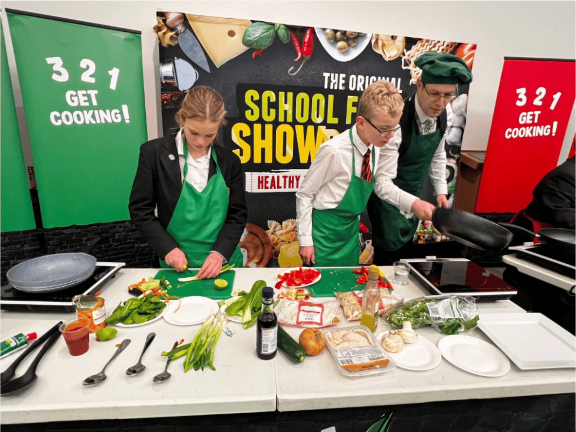 Lower School pupils cooking