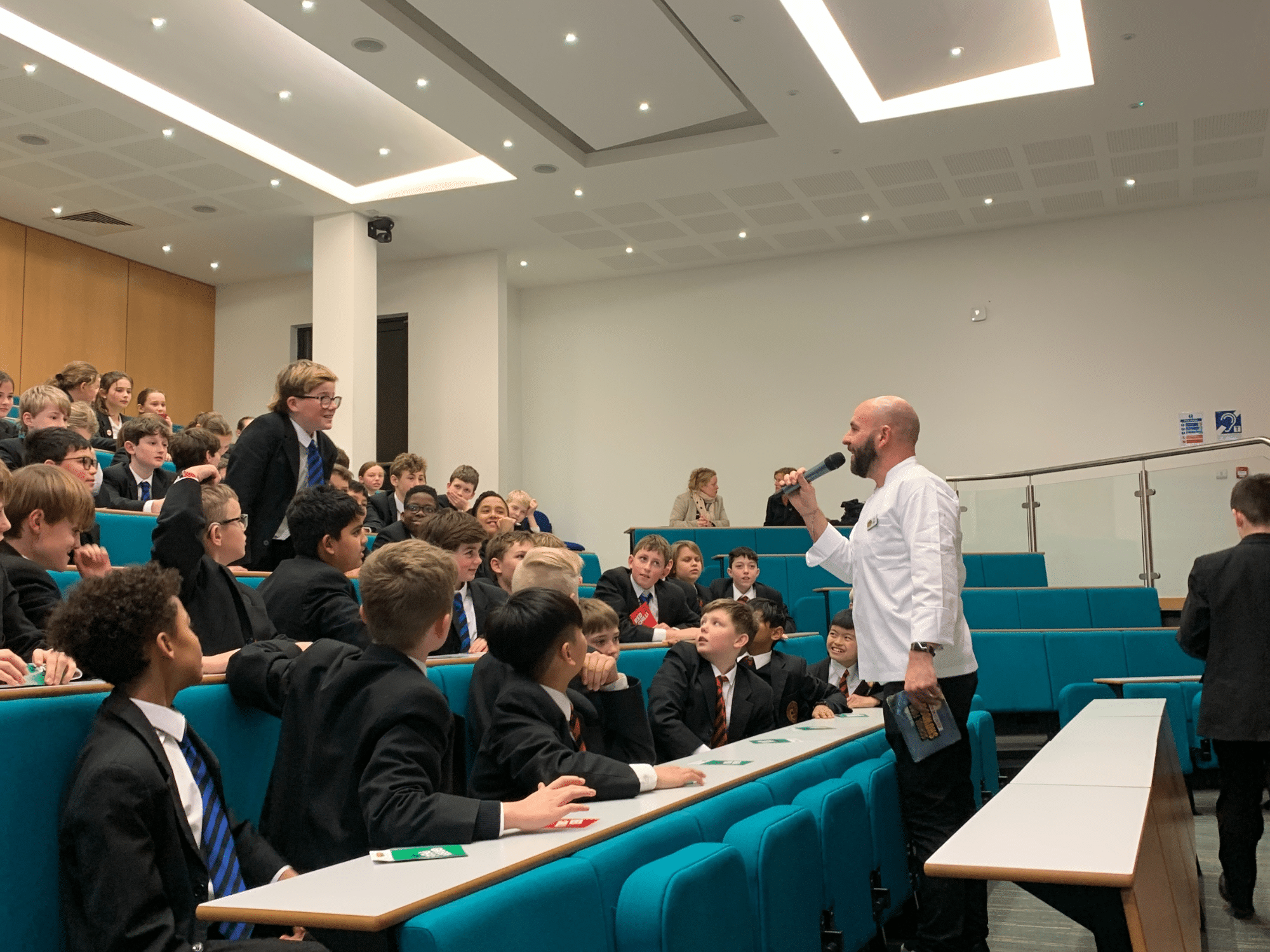 Pupils in lecture theatre
