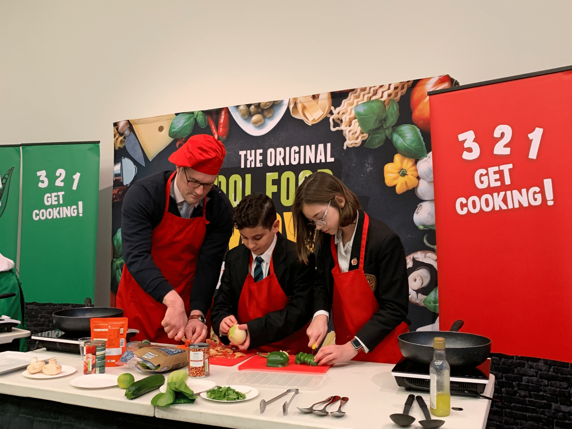 Lower School pupils cooking