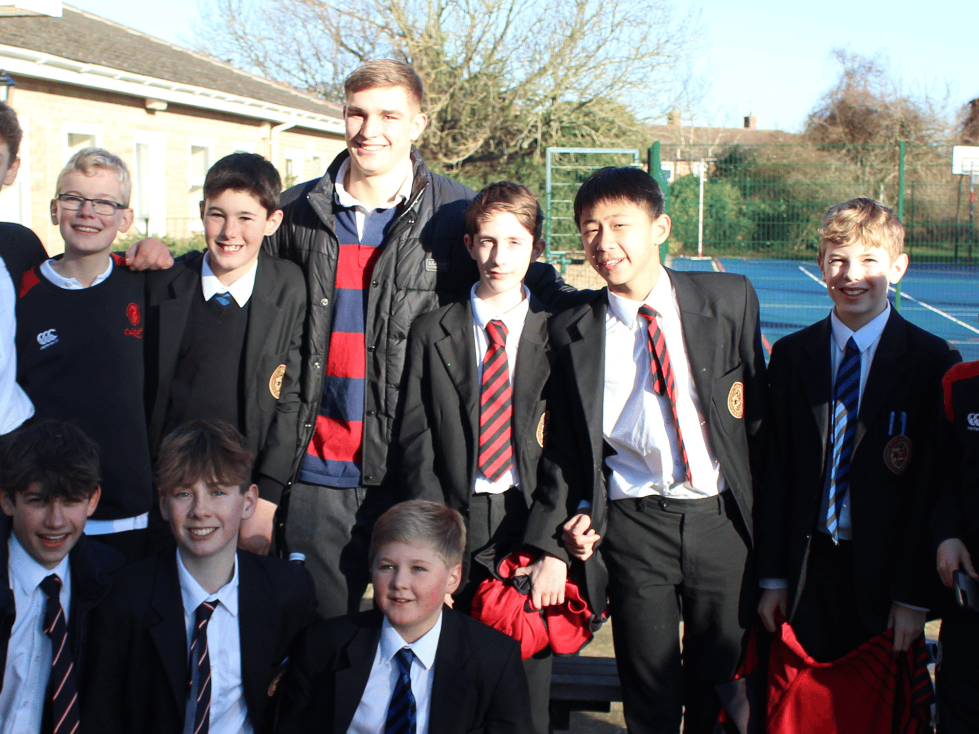Pupils meeting rugby star
