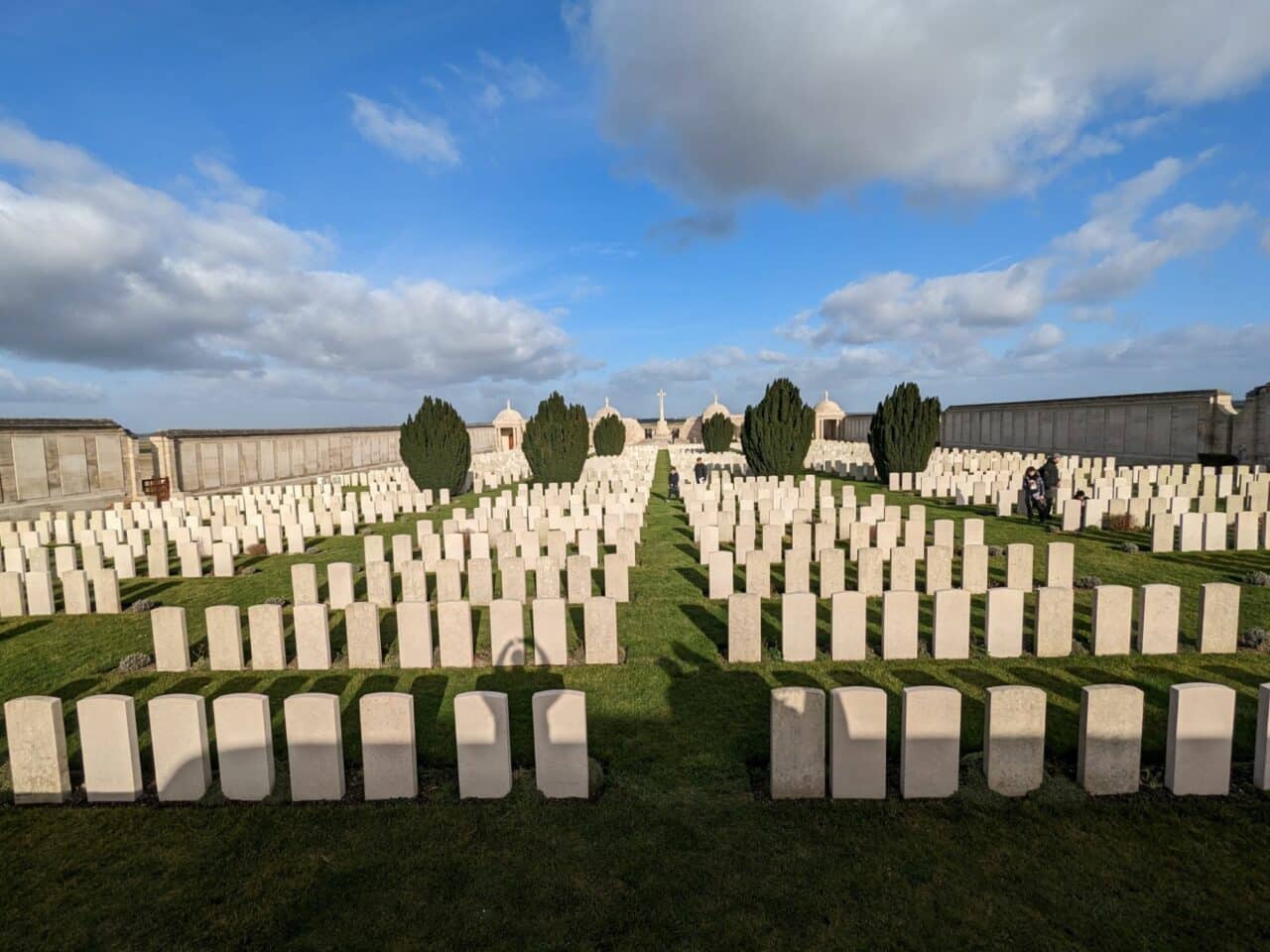 Graves at the Loos Memorial on the Battlefields Trip