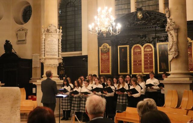 Choir sing in church in London