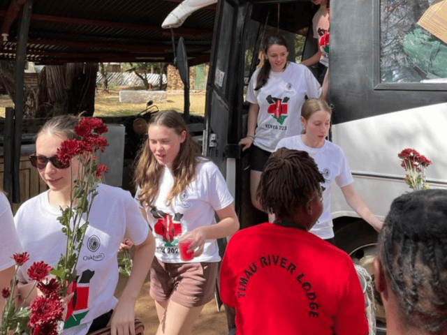 Pupils arriving in Kenya