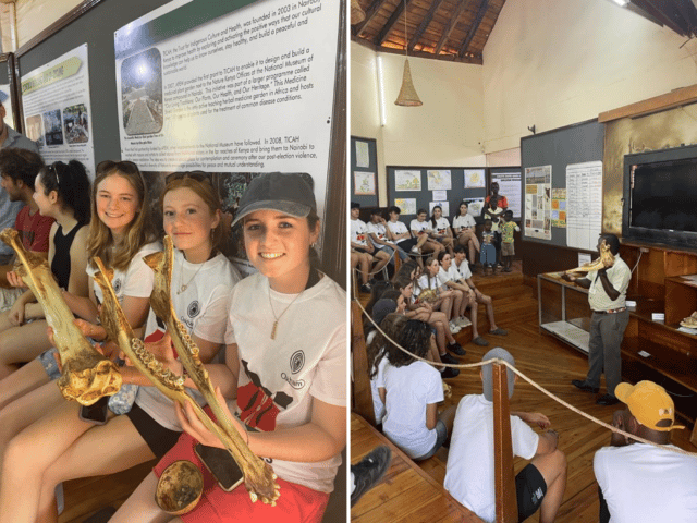 Pupils in the giraffe centre on Kenya trip