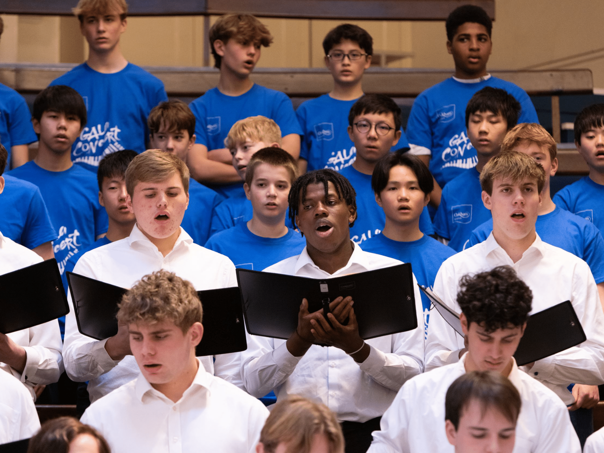 Students singing in choir