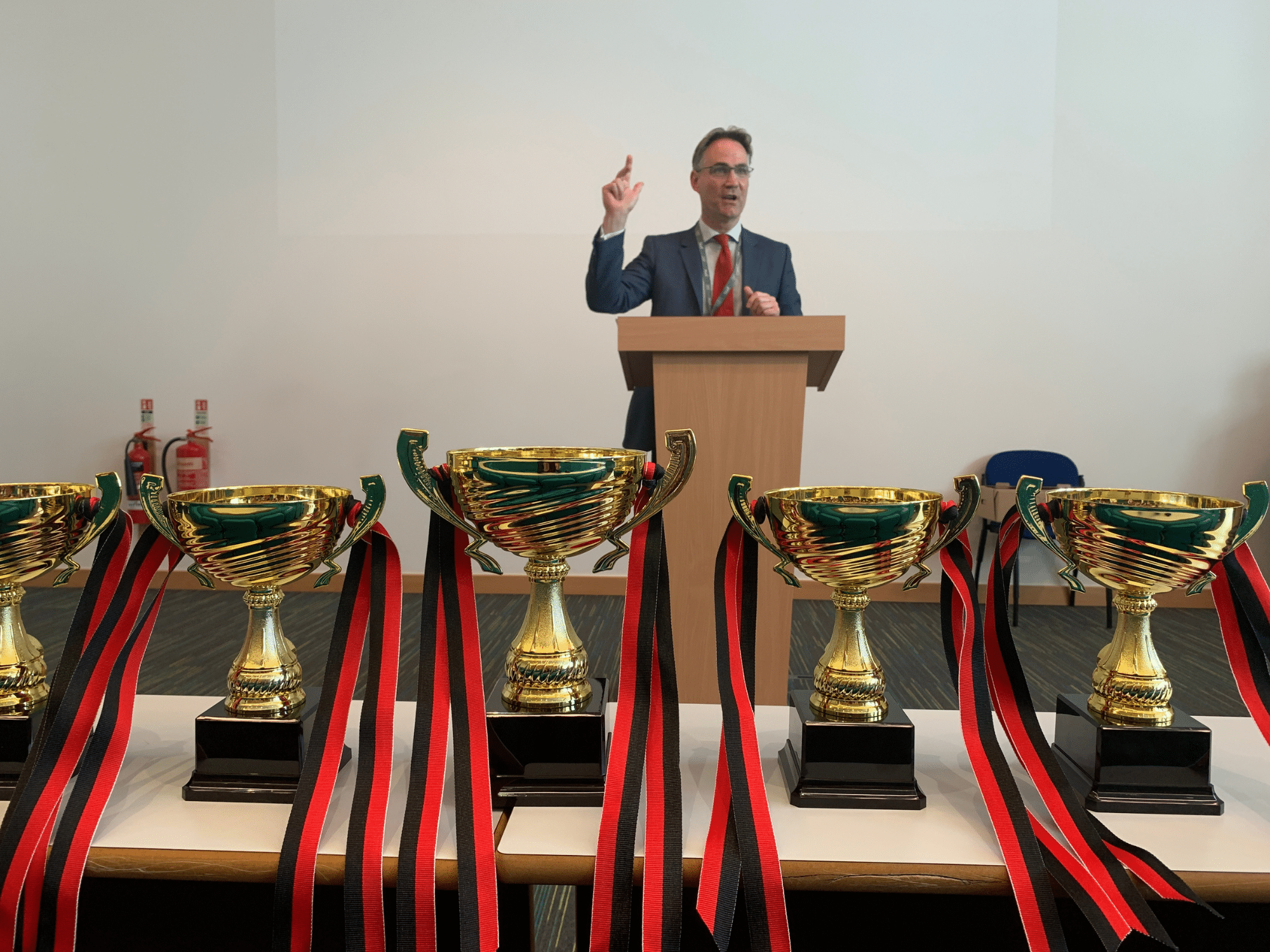 Oakham Olympics FSL event prizegiving with Headmaster Henry Price