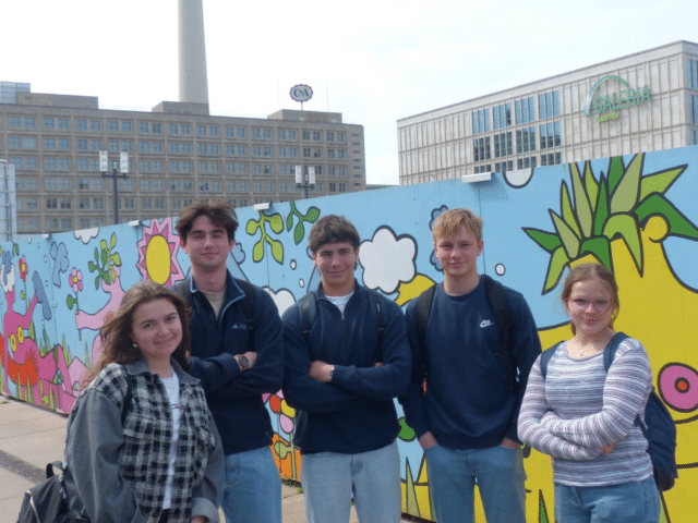 Pupils standing in group Germany trip