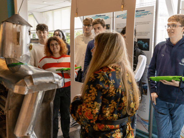 Pupils being shown a robot