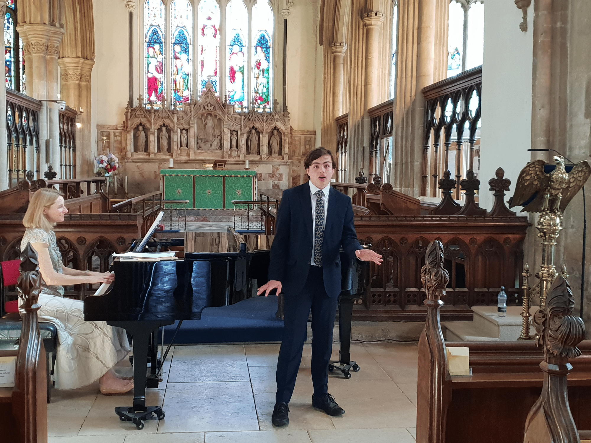 Student sings in concert