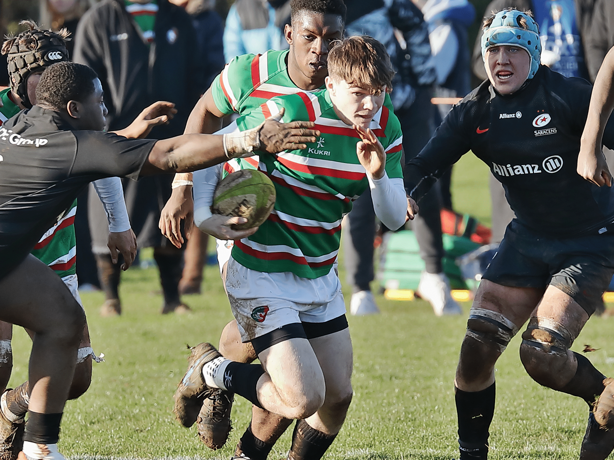 Charlie Titcombe playing for Leicester Tigers Academy at Oakham School.