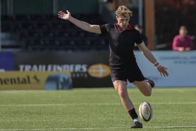 Oakham School 1st XV rugby players in their National Plate Final against Taunton School